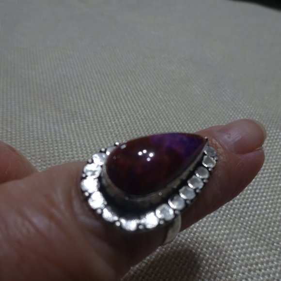 Gorgeous "DENDRITE OPAL" Handmade Sterling Ring Size 7.5 #597B - Picture 2 of 3